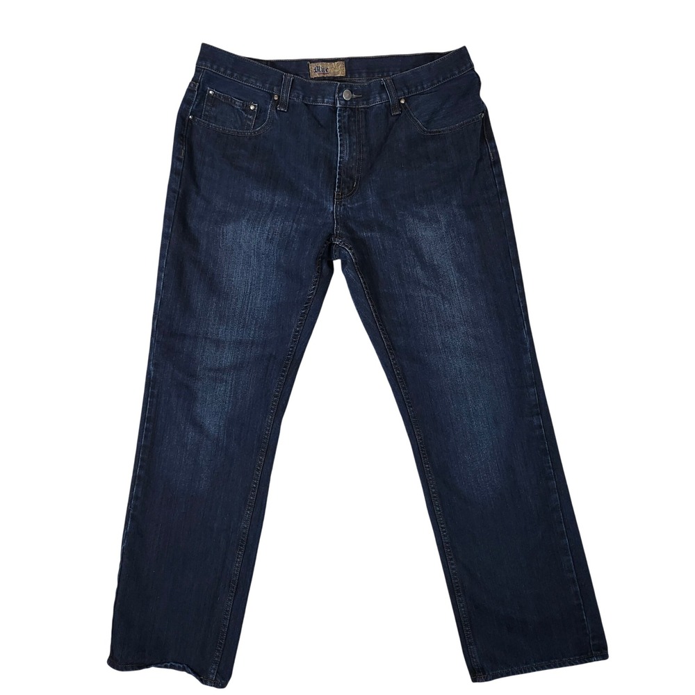 Blue Pronto Uomo Men's Dark Wash Straight Leg Jeans Size 38x32
